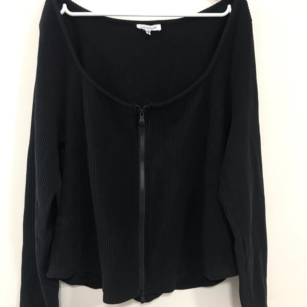 Good American Black Dramatic Zip Long Sleeve - Picture 3 of 11